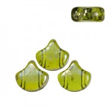 Ginko Leaf Beads 7.5x7.5mm Olivine Rembrandt